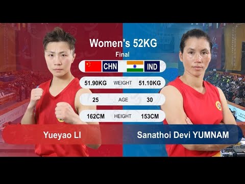 15th WWC Women_s Sanda 52kg Final - (Yueyao LI  VS. Sanathoi Devi YUMNAM)
