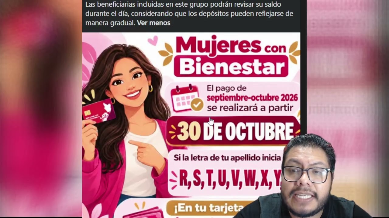 MUJERES CON BIENESTAR ya esta los 2,500 tu apellido inicio con R a la Z de septiembre - octubre 2026