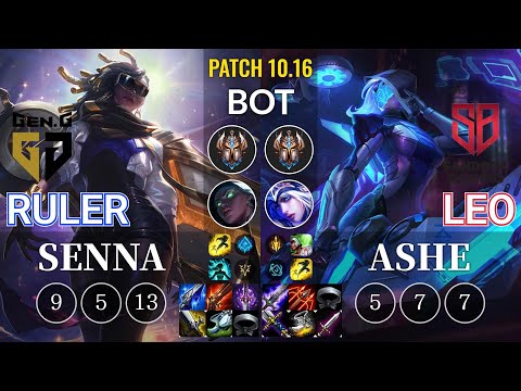 GEN Ruler Senna vs SB Leo Ashe Bot - KR Patch 10.16
