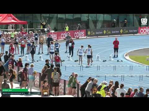 Boys U14 90m Hurdles Timed Final 3: 2022/23 State Track and Field Championships