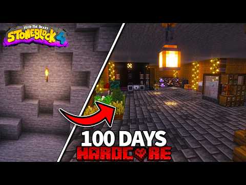 I Survived 100 Days in HARDCORE FTB STONEBLOCK 4!