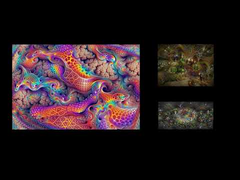 How neural network VQLIPSE thinks Psychedelic Trip with Closed Eyes looks like for Human Being