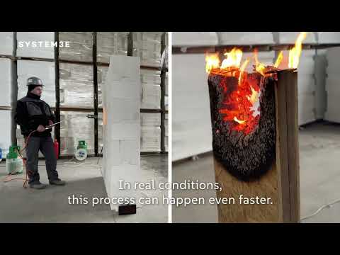 Which wall resists fire better? SYSTEM 3E vs wood challenge!