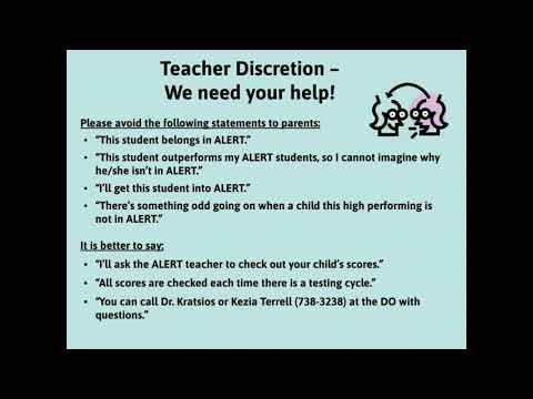 ALERT identification presentation