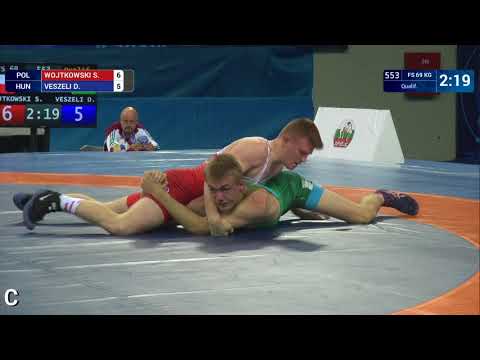Qual. FS - 69 kg: S. WOJTKOWSKI (POL) df. D. VESZELI (HUN) by VPO1, 12-7