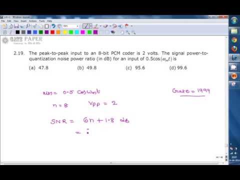 GATE 1999 ECE SNR of 8 bit PCM coder