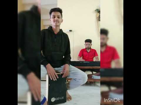 Cajon drum solo awesome beats. Keyboard loop background. Pop music and Indian style beats