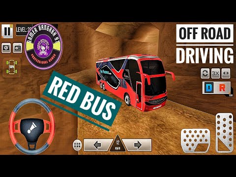 Ultimate Modren Bus Simulator Gameplay Red Bus Driving Route off roads Challenge 🏆 Fast driving