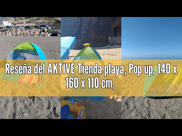 Vídeo relacionado con AKTIVE Tienda Playa, Pop up, 140 x 160 x 110 cm, 2 Personas, Protección UV50, Mosquitera Trasera, Columna Agua 300 mm, Poliéster, Bolsa de Transporte, Carpas Plegables (62378)