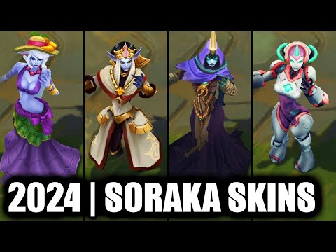 ALL SORAKA SKINS SPOTLIGHT 2024 VFX Update | League of Legends