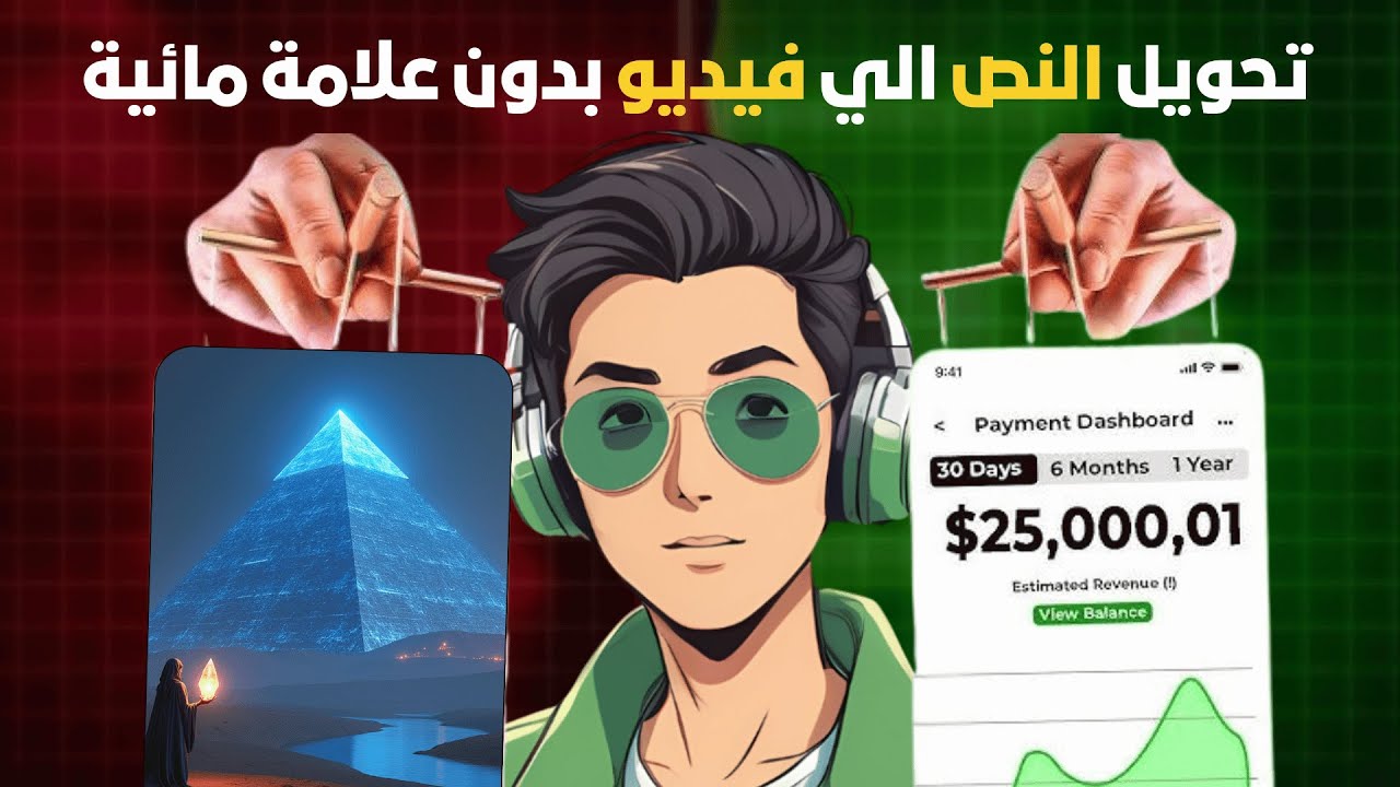 شخص يستخدم جهاز لوحي لتحويل النص إلى فيديو بالذكاء الاصطناعي