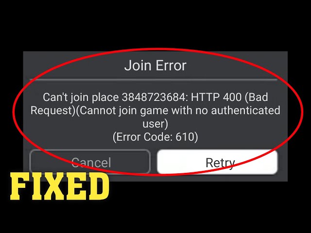 error code 601 roblox