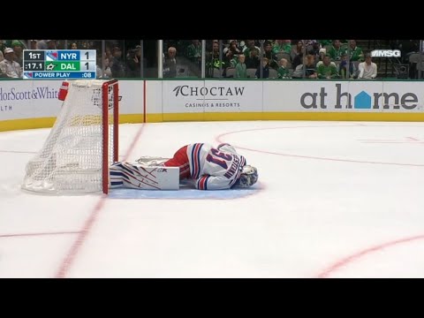 Shesterkin gets tripped. Artemi Panarin attacks Suter during the scrum! NYR-DAL // 10-29-22