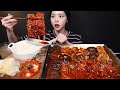 SUB Spicy Buldak Assorted Mushroom Mukbang Asmr Enoki Mushroom With Rice