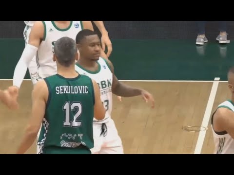Mihailo Sekulovic 1st Quarter Highlights vs Södertälje Basketbollklubb - November 5, 2019