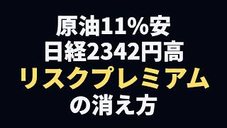 イラン合意観測で原油11%安、日経平均2342円高 相場に眠る『リスクプレミアム』の消え方