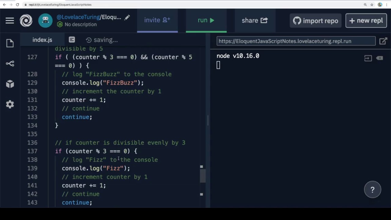 Eloquent JavaScript Read-Along - Program Structure - Exercises - FizzBuzz
