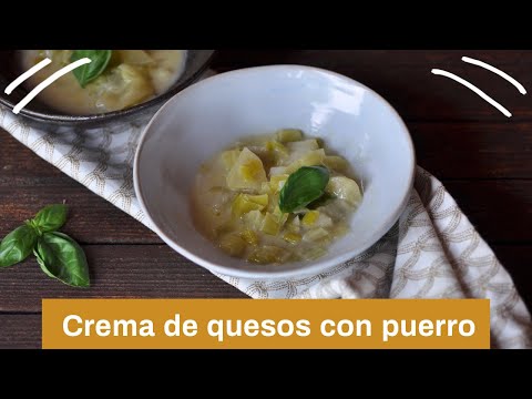Crema de quesos con puerro y manzana