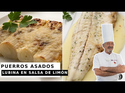 PUERROS ASADOS con parmesano y LUBINA con salsa de limón // Cocina Abierta de Karlos Arguiñano