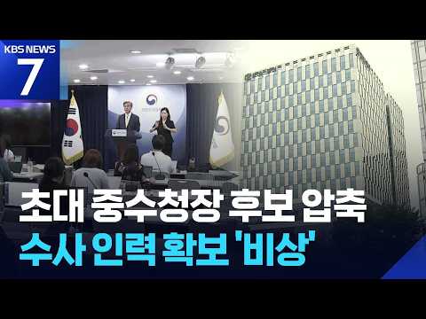 중수청 출범 한 달 남았는데…사람 채우기도 급급 / KBS 2026.09.04.