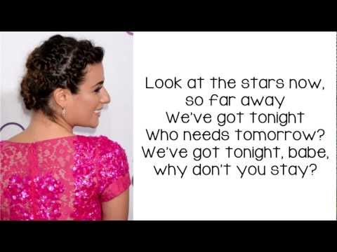 Glee - We've Got Tonite (Lyrics)