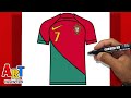How To Draw Cristiano Ronaldo PORTUGAL Shirt 7 CR7