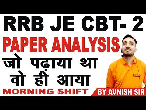 🔴 RRB JE CBT- 2  civil | Paper Analysis | Morning Shift | आना ना भूलें | By Avnish Sir | EVEREXAM Video