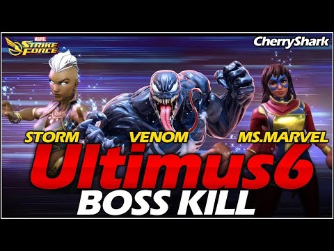 Ultimus VI Level 65 Raid BOSS Fight. With Storm, Venom, MS Marvel - Marvel Strike Force