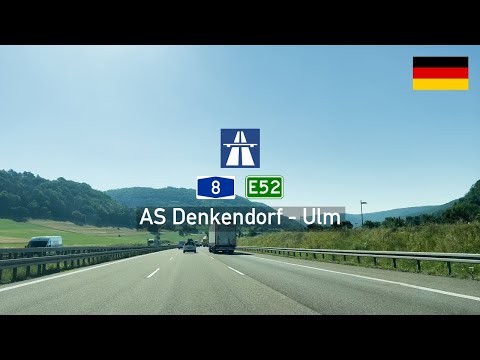 [4KHDR] Driving in Germany: Autobahn A8 E52 from AS Esslingen am Neckar to AK Ulm