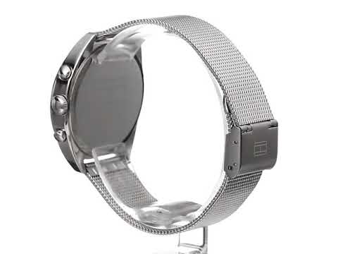 Tommy Hilfiger 1781628 reloj deportivo sofisticado de acero inoxidable, tono plateado, para mujer