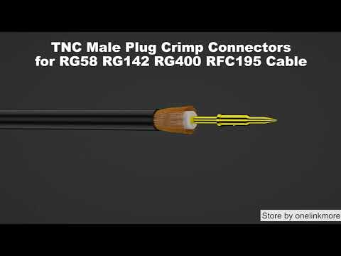onelinkmore TNC Crimp Connectors Kit Upgraded TNC Male Plug Crimp Connector for RG58 RFC195 Cable