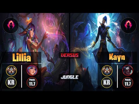 Challenger LILLIA [Dark Harvest] (Jungle) VS  KAYN - Challenger KR Patch 11.7