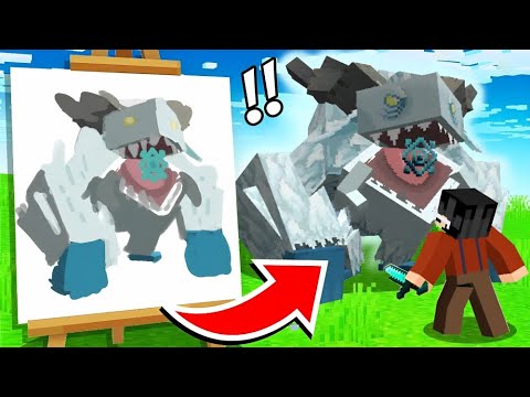 What I DRAW, I Fight in Minecraft!