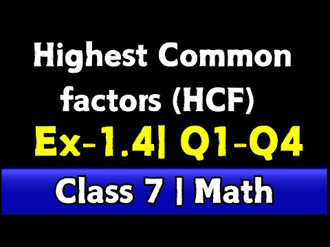 Cambridge Lower Secondary Maths | Factors & HCF | Learner’s Book 7 | Ex-1.4 (Q1–Q4)