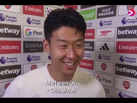 Son Heung-min pronouncing Micky van de Ven Dutch name