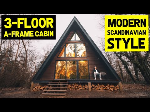 MASSIVE 3-FLOOR MODERN SCANDINAVIAN A-FRAME CABIN! (Full Airbnb Tour)