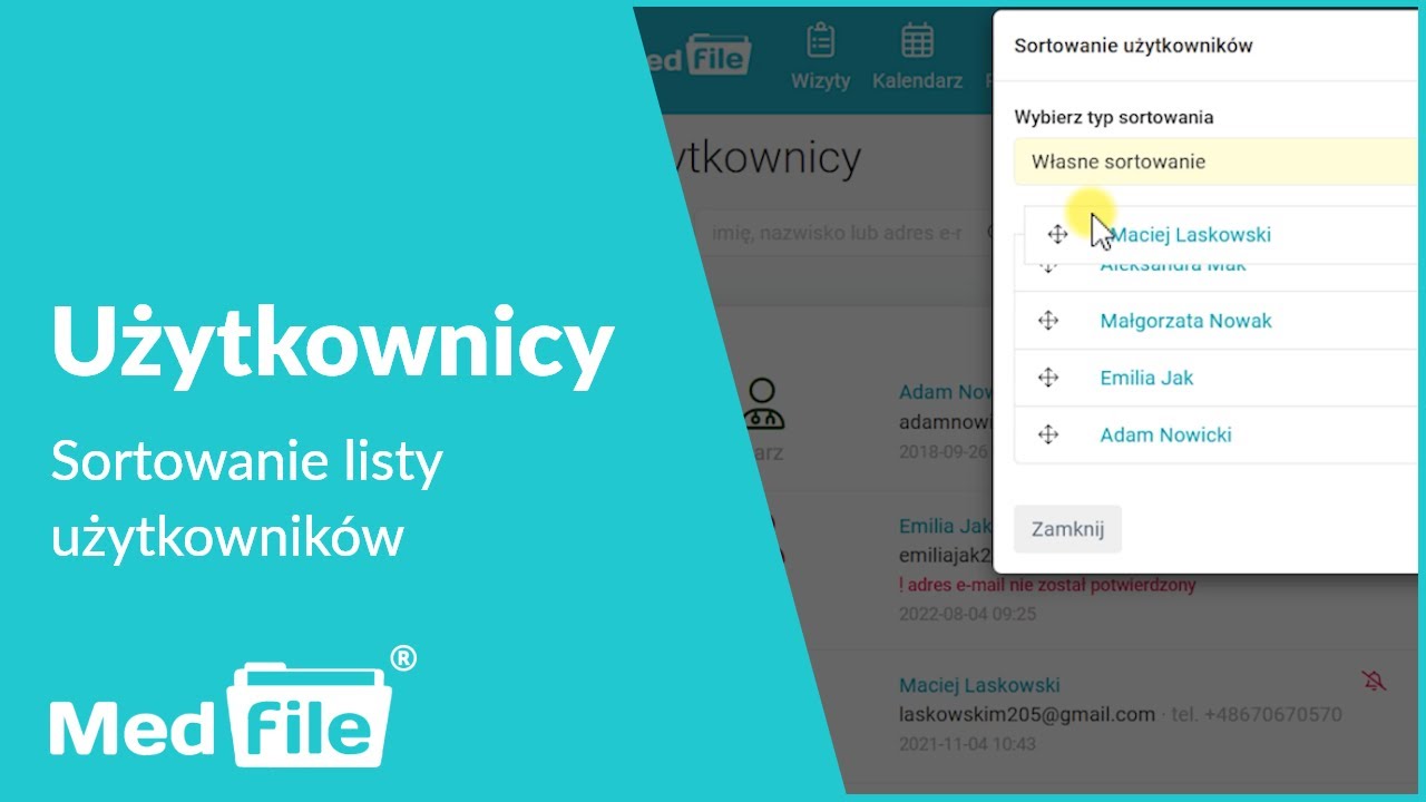 Użytkownicy – Sortowanie pracowników