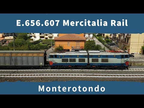 E.656.607 con treno merci a Monterotondo