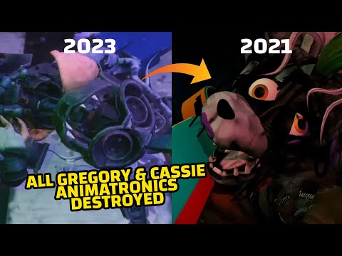 All Gregory & Cassie Animatronics Destroyed Scenes - FNAF Security Breach Ruin DLC (2023)