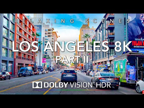 Driving Los Angeles 8K HDR Dolby Vision - Downtown LA to Santa Monica (Los Santos) Part II