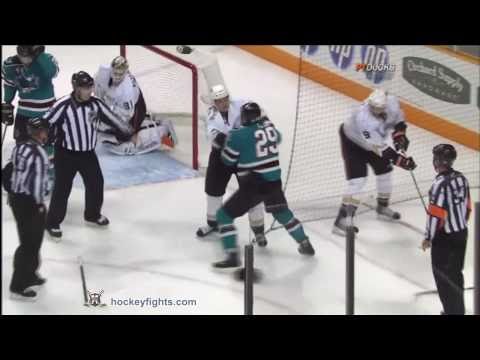 Sheldon Brookbank vs Ryane Clowe Oct 30, 2010 - Anaheim feed