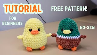 Crochet Duck Tutorial | NO SEWING | Step by Step Instructions | For Beginners 🐥🦆