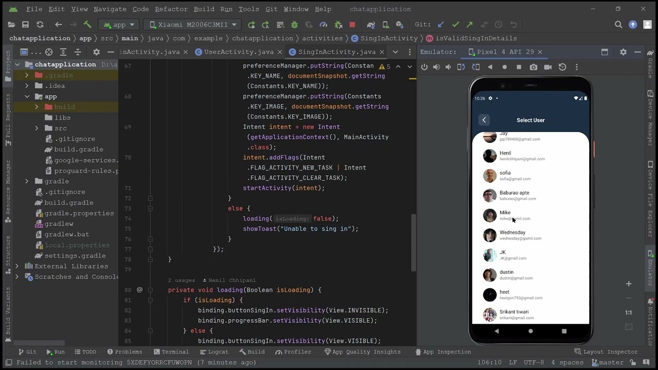 Chat App | Android native | Java | XML | Firebase - Henil Chhipani