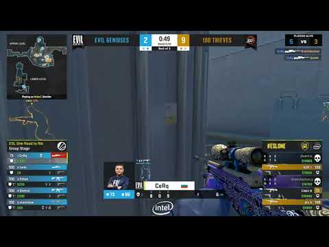 cerq insane 4k vs 100 Thieves - CS:GO Highlights