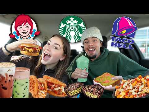 Eating NEW FAST FOOD MENU ITEMS For 24 HOURS!!