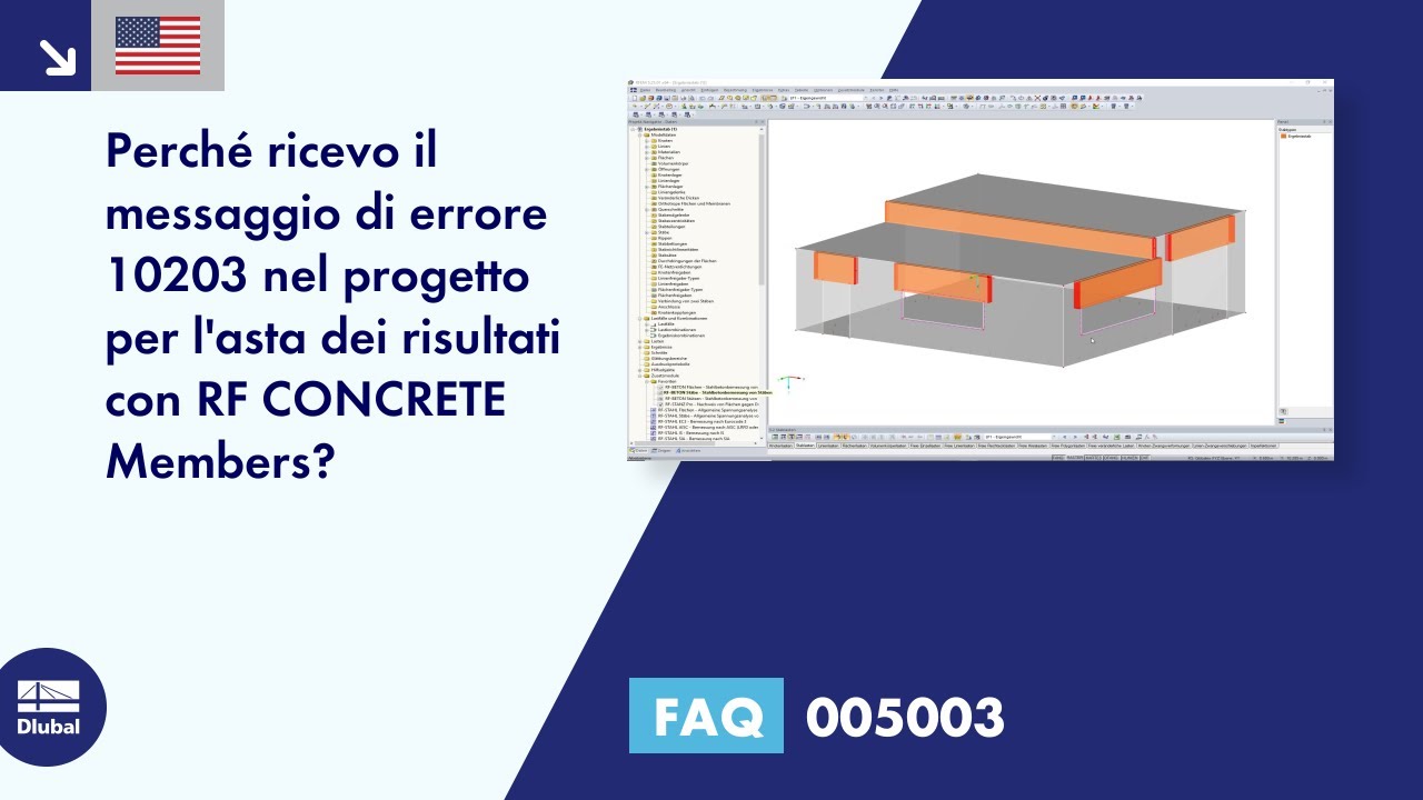 Perché ricevo il messaggio di errore 10203 per una trave risultante durante la progettazione con aste RF -CONCRETE?