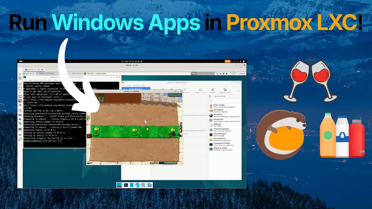 Ultimate Guide to Running Windows Apps on Proxmox Debian 12 LXC: Wine, Lutris & Bottles!