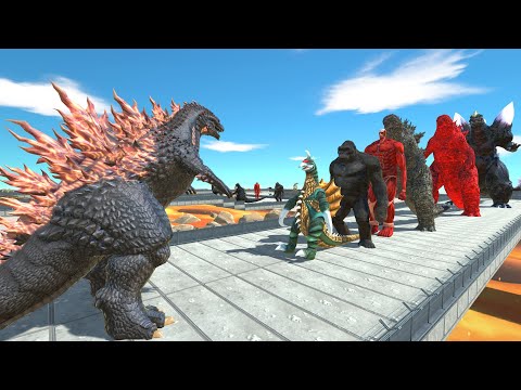 Gojira vs Space Godzilla LAVA DEATH RUN - Animal Revolt Battle Simulator