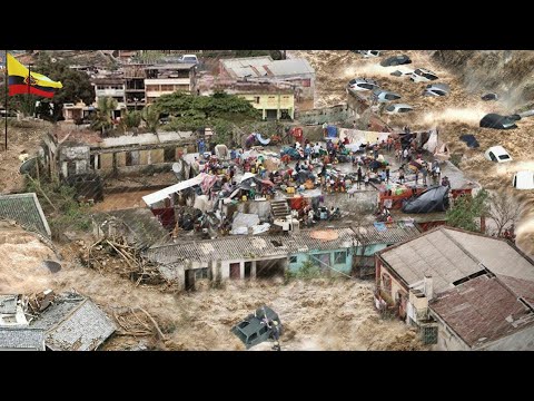 ECUADOR IN DANGER! Flooding across most of the echeandia, Cars and Houses float in water!