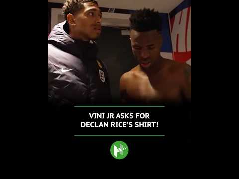 Vini Jr asks for Declan Rice's shirt 👀